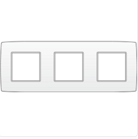 plaque de finition triple Niko Blanc - Ohm Materials